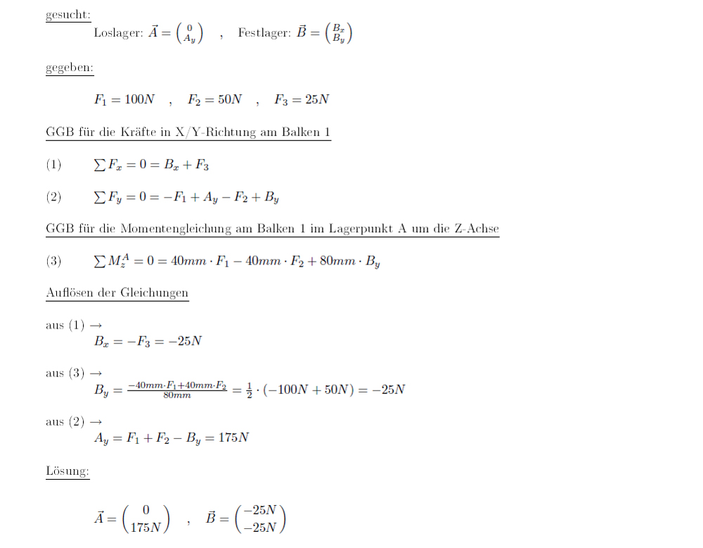 Mechanik Aufgabe Lösung
